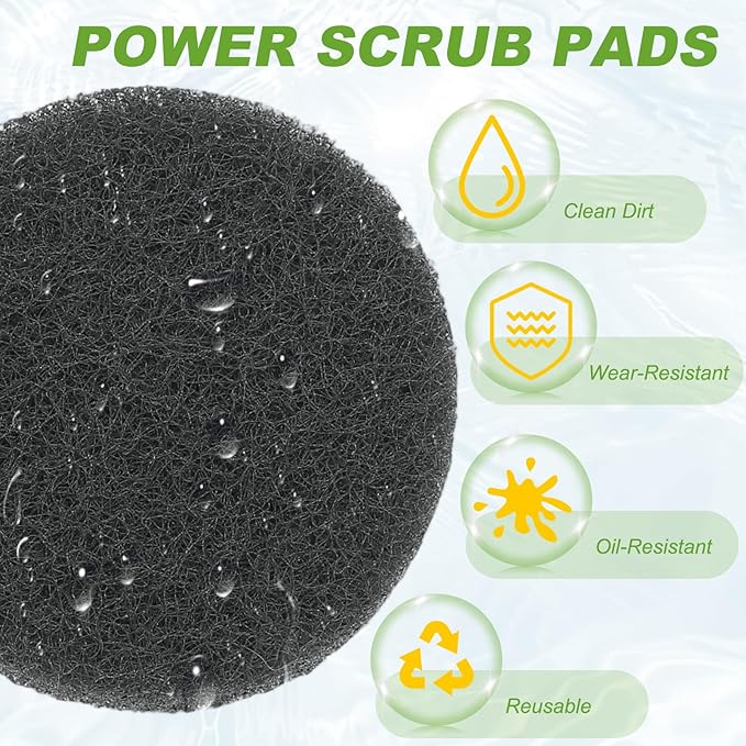 Power Scrub Pads, Scrubbing Pads 800 Grits Scouring Discs - Fitting for (Home Kitchen Cleaning - Drill Attachment - Scrubber Replacement) 20 Pcs & 2 Inch & Gray