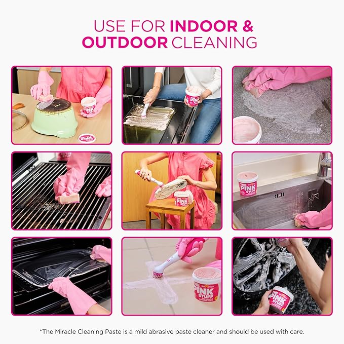 Stardrops The Pink Stuff Cleaning Paste 500g, Multi Purpose Cleaner for Kitchen, Bathroom, Tiles, Glass, Shower, Oven, Sink, Stainless Steel, Removes Grease, Grime & Stains
