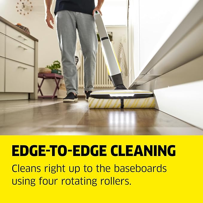Kärcher FC 7 Cordless All-in-One Hard Floor Cleaner with 4-Roller Technology for Simultaneous Wet and Dry Debris Removal