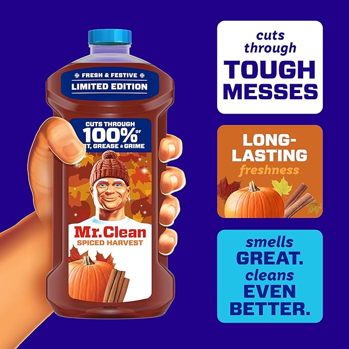 Mr. Clean All Purpose Cleaner, Cleaning Liquid, Spiced Harvest, 41oz