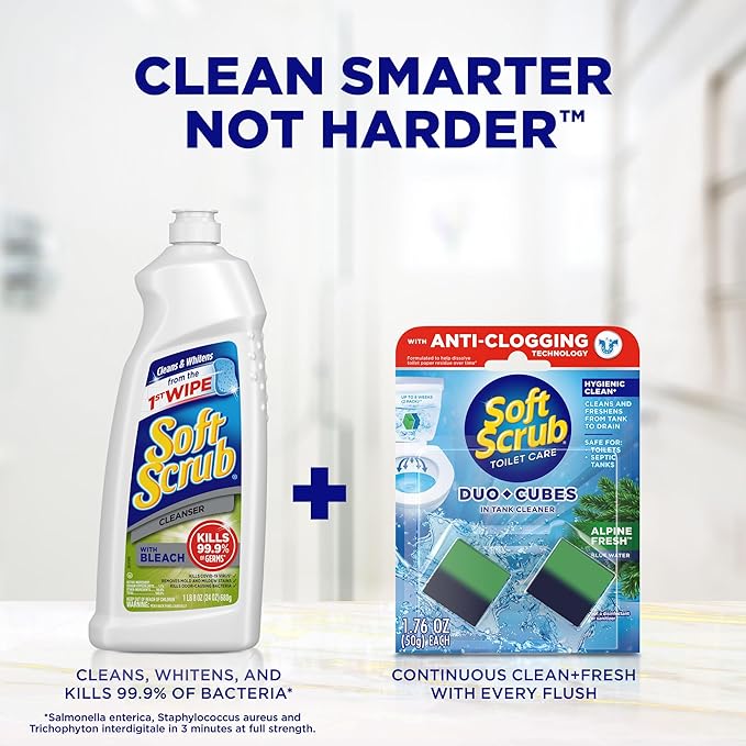 Soft Scrub In-Tank Toilet Cleaner Duo-Cubes, Alpine Fresh, 2 Count (7 Pack)