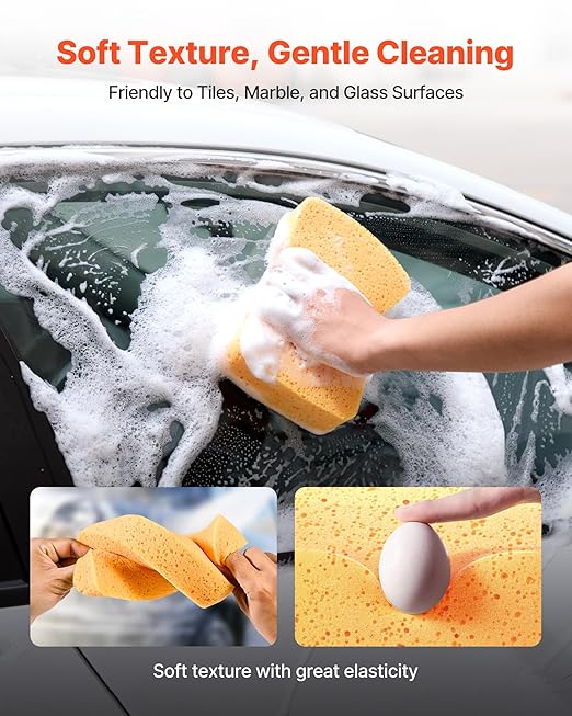 VEVOR 6-Pack Non-Scratch Cleaning Sponges, Dish Scrubber Sponges for Kitchen, Bathroom, Tiles, Marble and Glass Surfaces, Large Household Scrubbing Sponges
