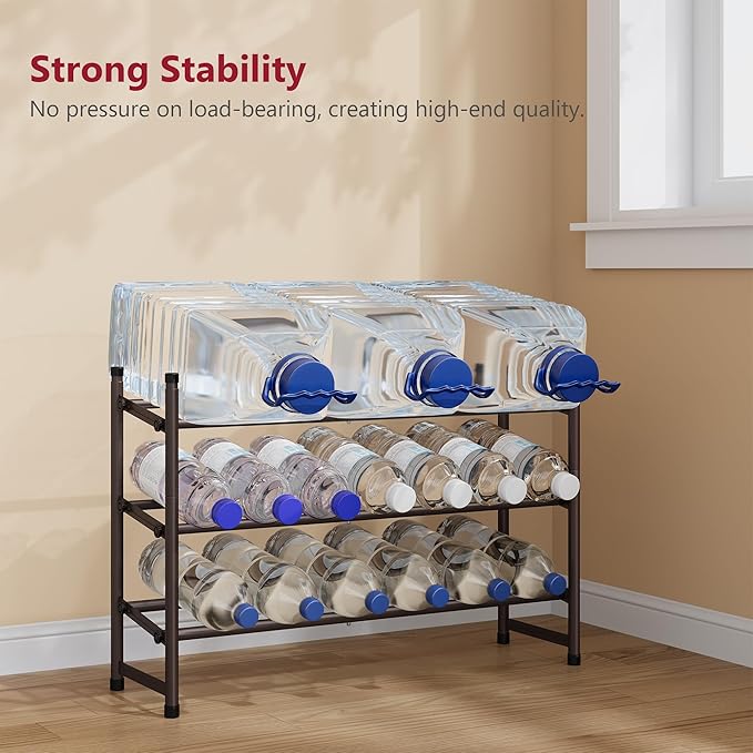 Tajsoon 3 Tier Expandable Shoe Rack for Closet, 28“-41“Adjustable & Stackable Shoe Shelf Storage, Metal Shoe Rack Organizer for Front Door Entrance, Closet, Garage, Entryway, Bronze