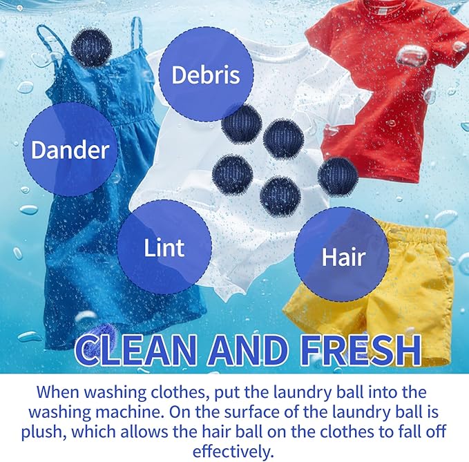 Pet Hair Remover for Laundry(24 PCS) - Washing Machine Hair Collector & Pet Hair Removal Tool, Cat Dog Hair Collector for Washer, Reusable Lint Trap for Front Load & Top Load Washers (Dark Blue) (24)