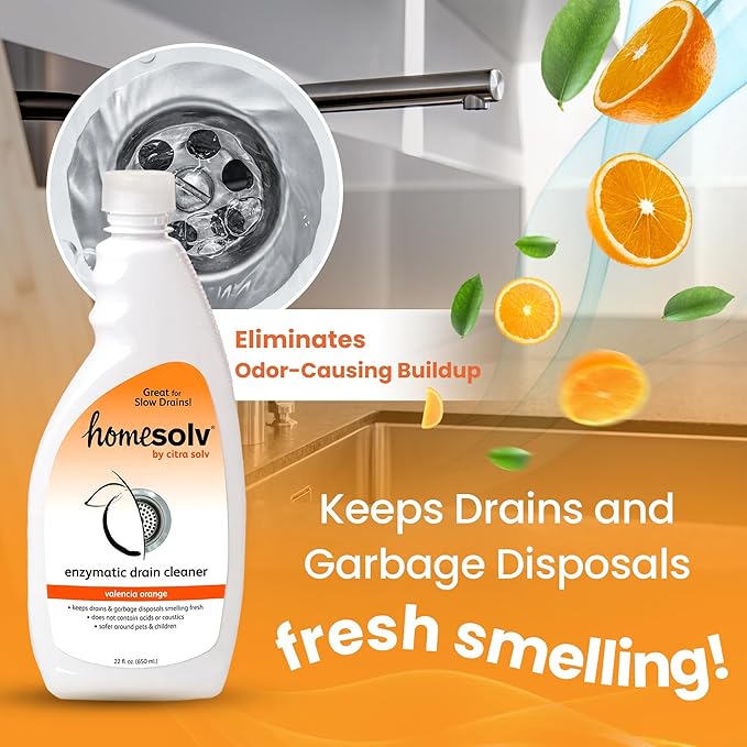 Enzyme Drain Cleaner & Build Up Remover (Citra Drain), Valencia Orange, 22 Fluid Ounces
