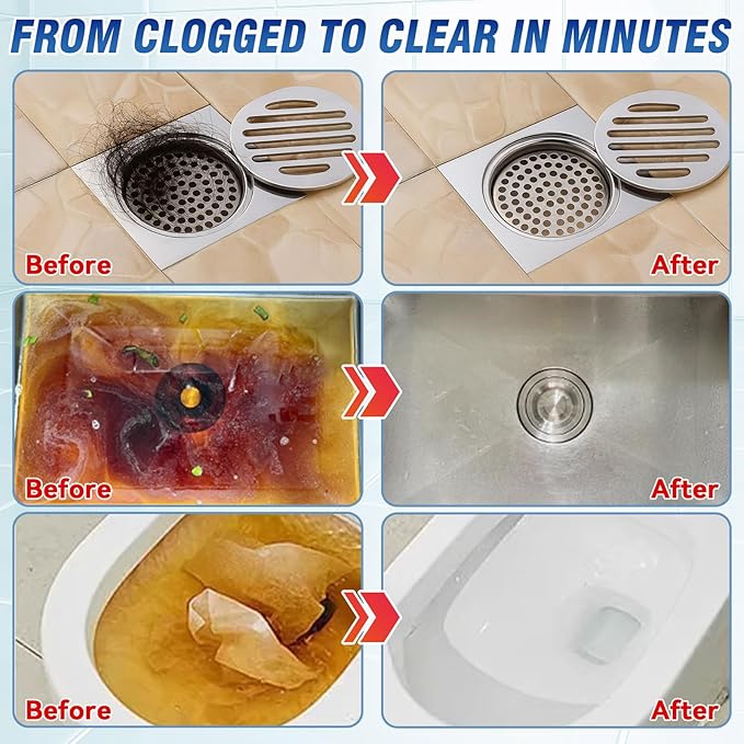Pipeline Dredging Agent 260g – A Reliable drain clog remover for sinks, showers, toilets, and tubs, designed to support smooth water flow and safe everyday use with septic systems