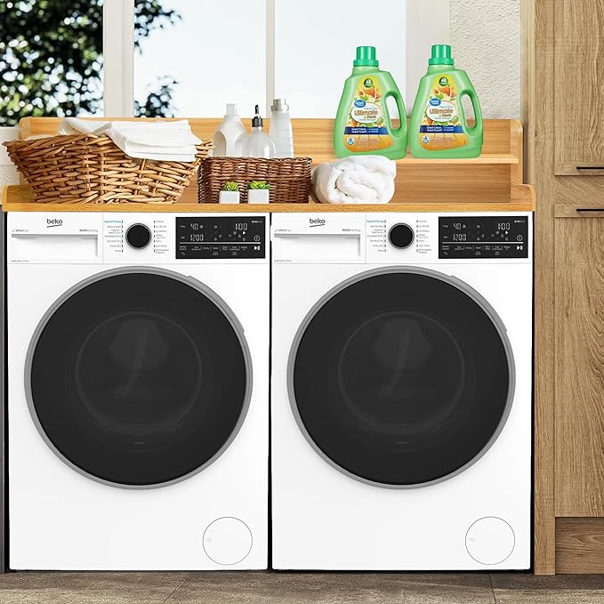Royxen Laundry Countertop with 2-Tier Shelf Universal Fit, Washer and Dryer Countertop with Storage Space, Shelf Height 11.5 Inches, Solid Wood Core, Oak