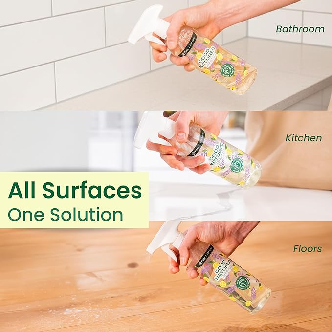 Good Natured Brand All-Purpose Cleaner Concentrate | 8oz makes 128oz | Lemon Essential Oil | 16X Concentrated Natural Multi-Surface Cleaner