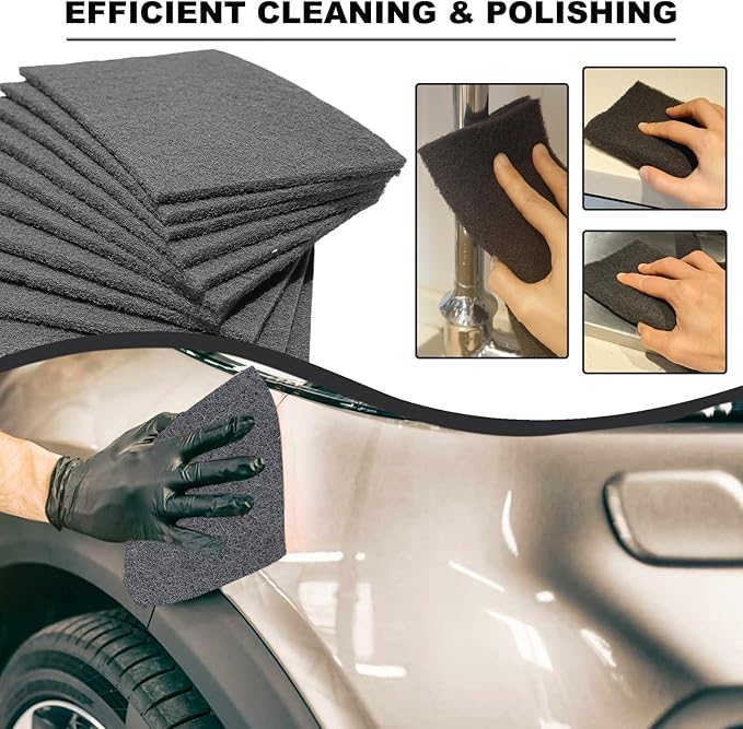 Premium 10 Pack 6" x 9" Grey General Purpose Scuff Pads - Scuffing, Scouring, Sanding, Paint Primer Prep Adhesion Scratch - Surface Preparation Automotive Car Auto Body Woodworking Wo (800 Grit)