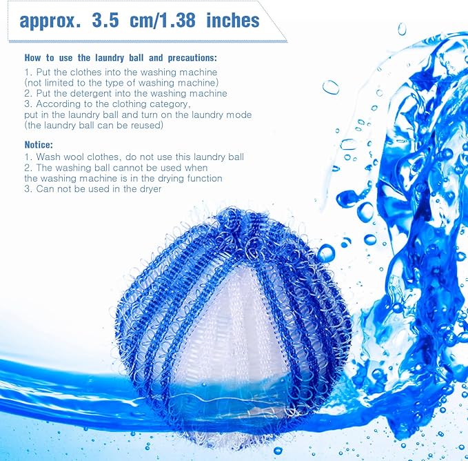 Blulu 12 Pieces Pet Hair Remover for Laundry Dryer Balls Reusable Washing Machine Hair Catcher Pet Dog Cat Catcher Lint Remover (Blue Set)