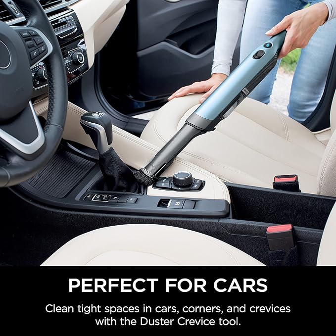 Shark WV201BLBRN WANDVAC Cordless Hand Vac, Lightweight and Portable at 1.4 lbs. with Powerful Suction, Charging Dock, One-Touch Empty for Car & Home, Cove Blue