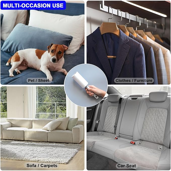 BAILALIBO Lint Rollers for Pet Hair Extra Sticky, 1100 Sheets Mega Value Set, Lint Remover for Clothes, Couch, Carpet, Dog & Cat, Furniture, Mini Travel Refills, for Daily Cleaning Tool