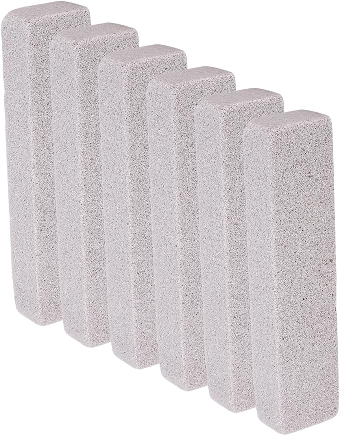 WALFRONT 6PCS Pool Pumice Stone Toilet Bowl Cleaner & Hard Water Remover PVC Scouring Sticks for Bathtub Shower Tile Kitchen Sink Swimming Pool Grates (S 10x25cm)