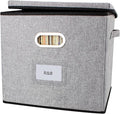 Vinyl Record Storage Box Hold 100+ 12" Albums Stackable LP Storage Bin with Lid Record Holder Protect Albums, CDs, Books, Magzine, Files