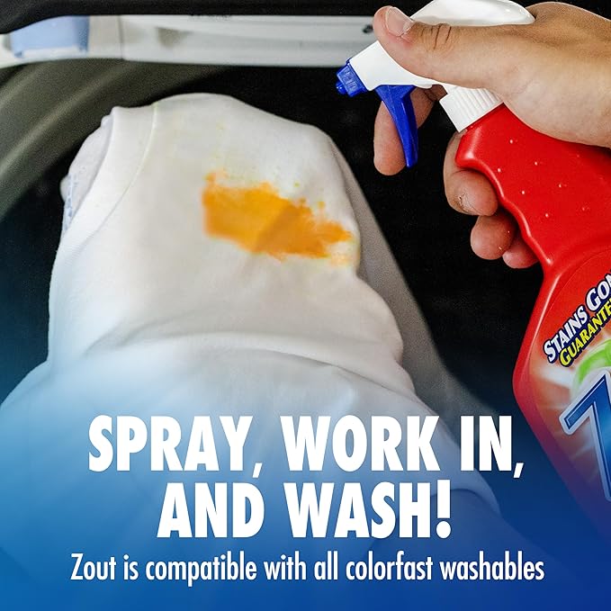 Zout Laundry Stain Remover Spray, Triple Enzyme Formula, 22 Ounce Bottles, 2-Pack