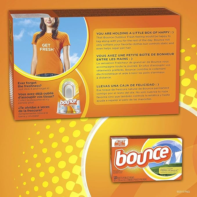 Bounce Fabric Softener Sheets, Outdoor Fresh Scent, 80 Sheets (Pack of 2)