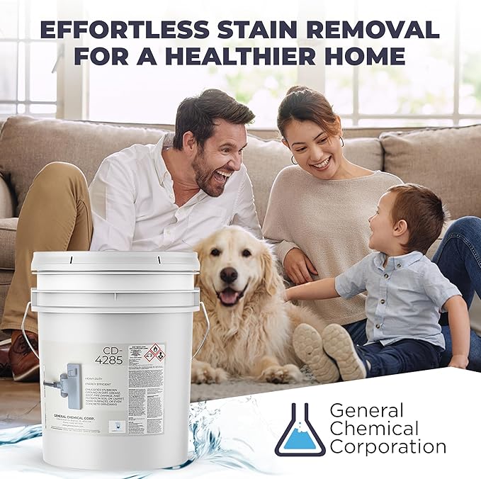 Heavy Duty Carpet Stain Remover CD 4285 - Carpet's Multi-Purpose and Powerful Liquid Solution, Though Cleaning Formula For Homeowners, Pet-owners, Offices and Many More - 5 Gallon Pail