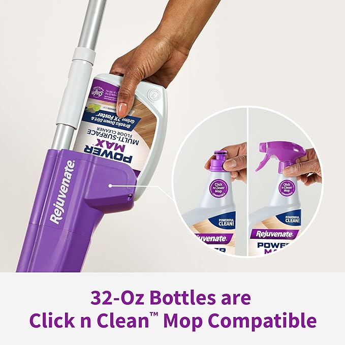 Rejuvenate PowerMax Multi-Surface Floor Cleaner, 128 Ounces, Breaks Down Dirt And Grime On Sealed Hardwood, Tile, Vinyl, Laminate To Deliver A Powerful, Deep Clean With Citrus And Cedarwood Scent