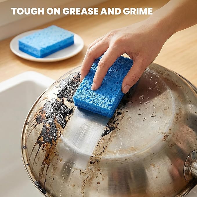 Kitchen Sponges, 12 Count, Non-Scratch Scrub Sponge, Dual Sided Cleaning Sponges for Dishes, Kitchen, Bathroom