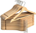 StorageWorks Wooden Hangers 30 Pack, Wood Coat Hangers for Closet, Heavy Duty Clothes Hangers for Suits, Shirts, Pants, Jackets, Natural Wood Color