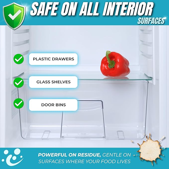 Oh Yuk Fridge Cleaner – Cleans Inside Refrigerator for Spotless, Food-Contact Safe Surfaces | Biodegradable, Vegan, Cruelty-Free | Effortlessly Lifts Sticky Messes & Dried-On Food | Spray Bottle