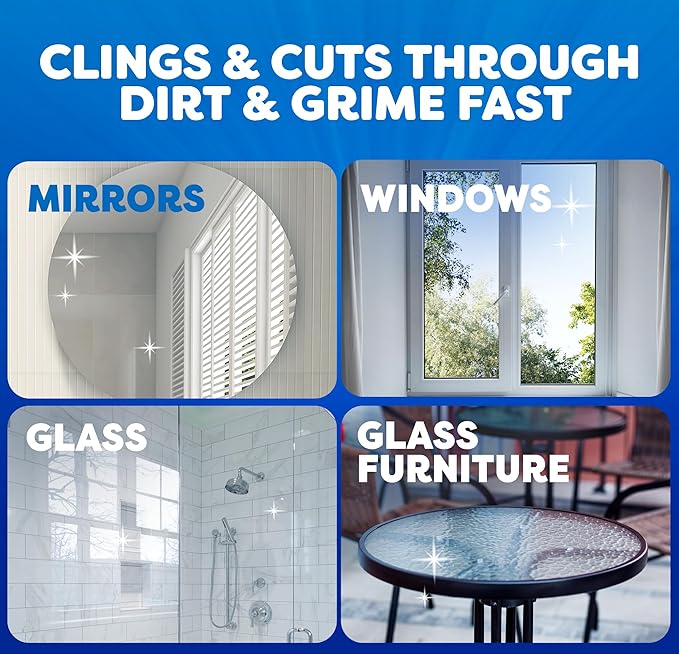 Windex Fast Shine Foam Glass Cleaner, No-Drip Windows, Doors, Mirrors & Countertops Aerosol Cleaning Spray, Streak-Free Shine, Removes Fingerprints, Dust, Dirt, Grime & More 19 oz (Pack of 6)
