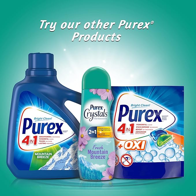 Purex Crystals in-Wash Fragrance and Scent Booster, Fresh Mountain Breeze, 21 Ounce (Pack of 2)
