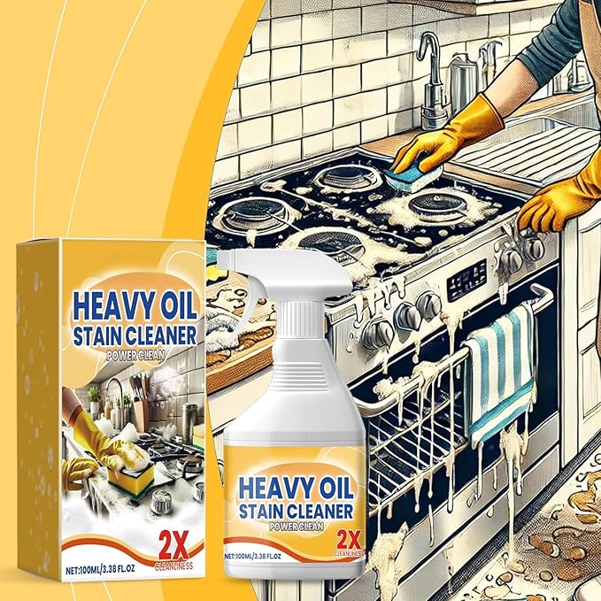 Kitchen Degreasing Cleaning Spray - Powerful Heavy Oil Stain Remover | Ideal for Range Hoods, Stoves, Ovens & Kitchen Utensils | Fast-Acting & Easy to Rinse