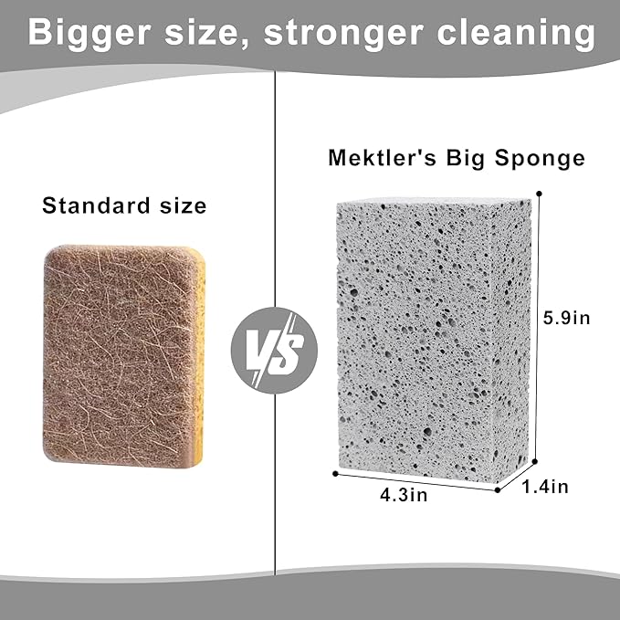 Extra Large Dish Sponges Kitchen for Cleaning, Natural Cellulose Sponges Reusable and Biodegradable, Non Scratch Sponge for Dishes Household Use (2-Pack)