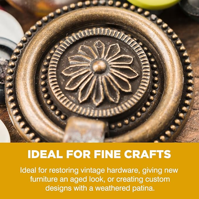 Brass Patina Solution - Copper Blackener, Metal Finish to Blacken, Copper, Bronze Parts - Black Patina for Brass - 1 Quart