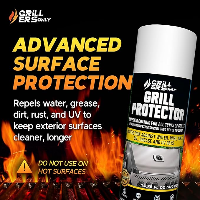 2-Pack Ceramic Grill Protector | Rust Prevention Spray & Anti Rust Spray for Metal | UV Shield & Blackstone Griddle Conditioner Alternative for Exterior Protection - 14.8 fl oz.