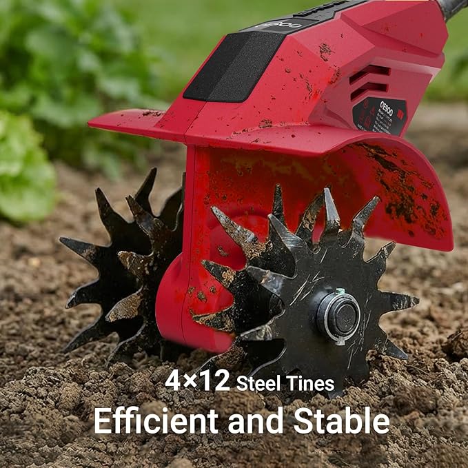 Brushless Cordless Tiller Cultivator Compatible with Milwaukee 18V Battery(Tool Only), 800W Electric Power Tiller for Gardening, Battery Powered Garden Cultivator Portable Rototiller for Lawn