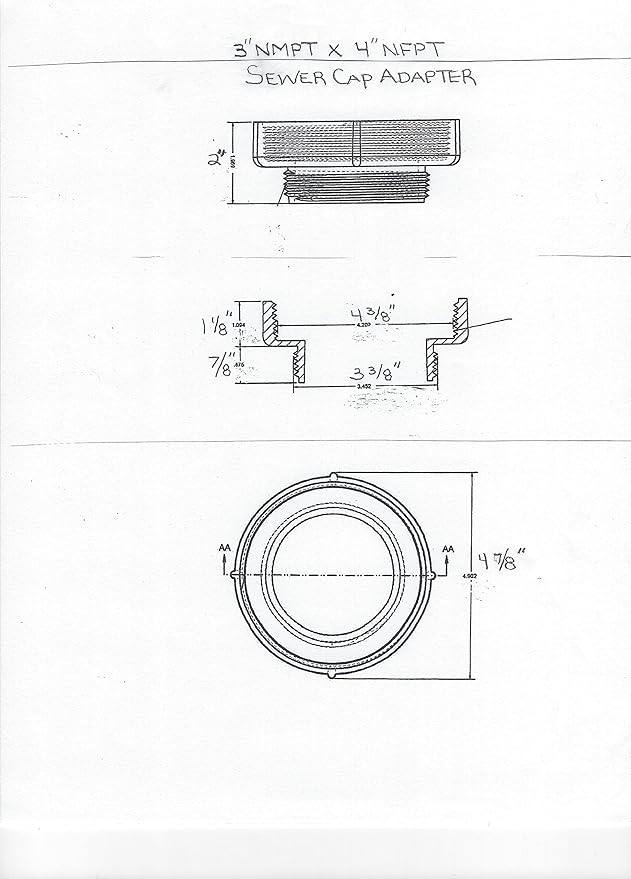 The Original 3" x 4" Home-Saver Combination Sewer Relief Cap - Made in the USA