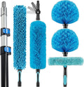15 Foot High Ceiling Fan Duster with 5-8ft Extension Pole, Extendable Reusable Cobweb, Feather, Window Cleaning Squeegee Kit