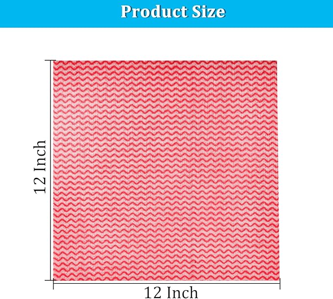 Disposable Cleaning Towels Disposable Cleaning Towels, Reusable Towel,Handy Clean Wipes, 50 Count/Pack, Red