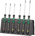 Wera 2035/6 A Kraftform Micro Slotted/Phillips Electronics Screwdriver Set and Rack, 6-Pieces