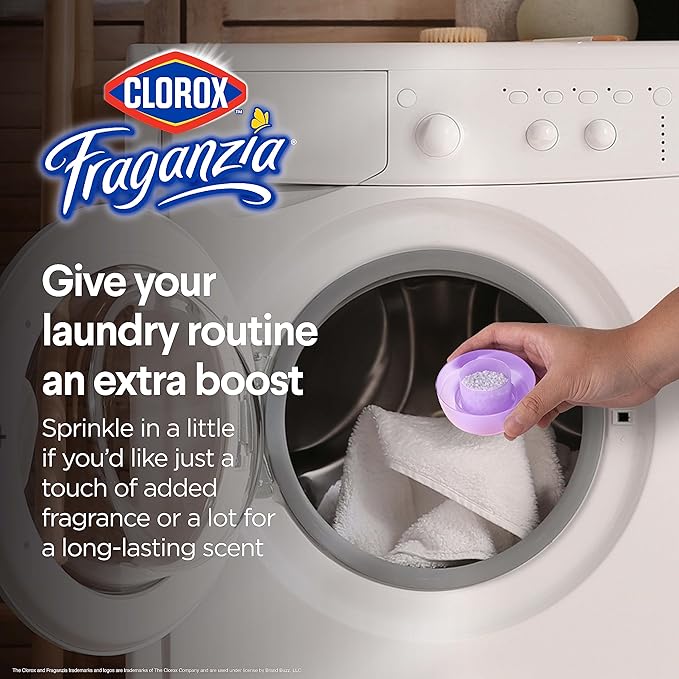 Clorox Fraganzia Laundry Scent Booster Crystals, In-Wash Fragrance Beads for Fresh-Smelling Clothes & Linens, Safe for All Fabrics & Colors, Easy-Pour Bottle, Lavender with Eucalyptus, 70 Oz - 6 Pack