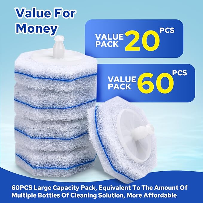 Cecailin® 120pcs Disposable Toilet Brush. Bathroom Cleaning. Disposable Bowl Cleaners Compatible with Most Toilet Brushes