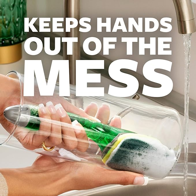 Scotch-Brite Heavy Duty Dishwand Kit, Includes 1 Wand & 8 Refill Pads, Keep Hands Out of the Mess
