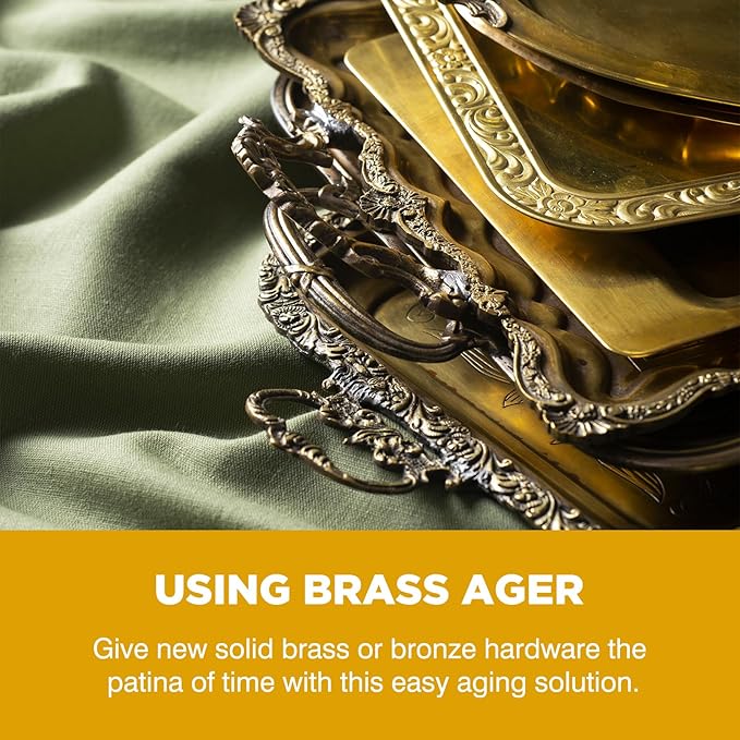 Brass Patina Solution - Copper Blackener, Metal Finish to Blacken, Copper, Bronze Parts - Black Patina for Brass - 1 Quart
