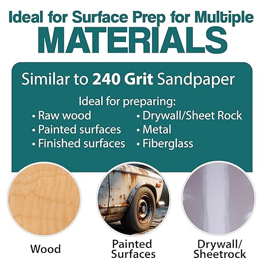 6" x 9" Non-Woven Paint Stripping Pads for Wood, Metal, Rust Removal, Deburring, Clean Soiled Surfaces, Surface Prep Coarse Abrasive Pad for Woodworking - 240 Grit - 10 Pack (Green)