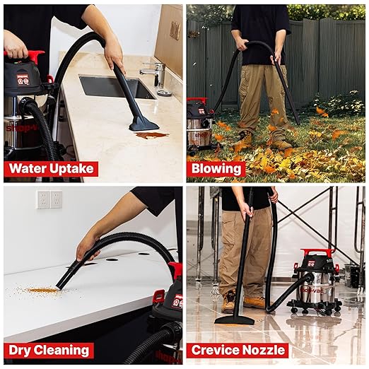 Shop-Vac 5430162 Wet/Dry Vacuum, 5 Gallon, 4 Peak HP, 1-1/4 Inch Diameter x 7 Foot Hose, 6 Foot Cord, Ideal for Jobsite, Garage, Workshop & Home