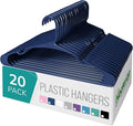 NEATERIZE Clothes Hangers Plastic 20 Pack for Adults - Plastic Hangers, The Perfect Coat Hanger and Space Saving Clothes Hangers for Closet, Percheros Ganchos para Colgar Ropa Hangars - Navy Hangers