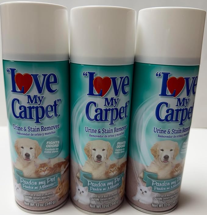 Love My Carpet Foam,Carpet Cleaner,Urine and Stain Remover,pardon my pet, 12 oz (Pack Of 6)