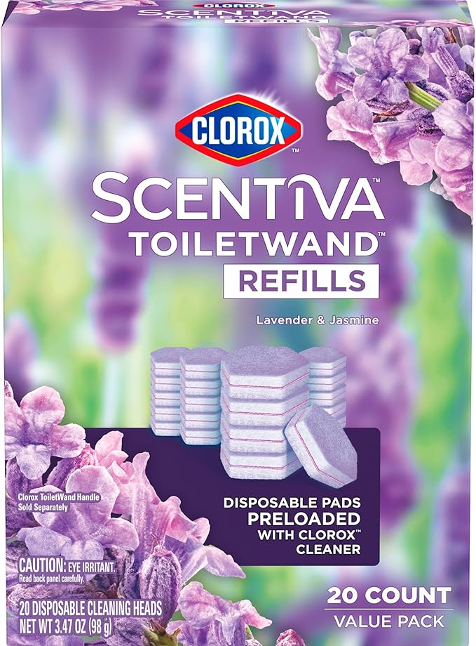 Clorox Scentiva ToiletWand Refills, Lavender and Jasmine, 20 Count