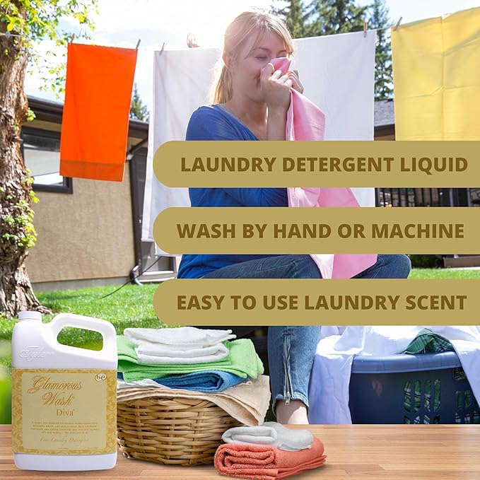 Worldwide Nutrition Bundle Compatible with Tyler Glamorous Wash Diva Laundry Liquid Detergent - Hand and Machine Washable Diva Laundry Detergent - 1.89L (64 Fl Oz) Detergent with Keychain