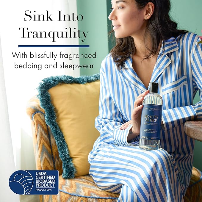 The Laundress Beauty Sleep Luxury Laundry Detergent, Bedding & Sleepwear Concentrated Enzyme Bio-Based Formula, Lavender & Sandalwood Fragrance Blend, Stain Remover, 16 Oz, 15 Loads, (Pack of 2)