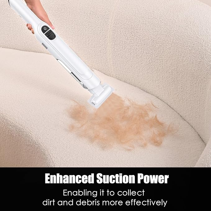 Handheld Vacuum Cordless, Lightweight 1.4lb with Powerful Suction, Charging Dock, Single Touch Empty and Detachable Dust Cup, Portable Mini Car Vac for Home Office and Pet Hair (Creamy White)