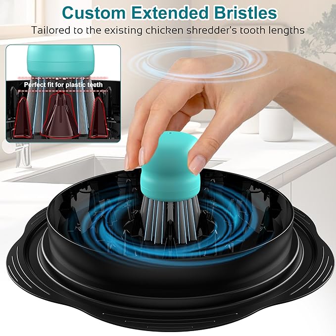 Mini Dish Brush for Cleaning Chicken Shredder, Palm Brush Dish Scrubber with Ergonomic Grip, Kitchen Brush for Washing Dishes, Pans, Pots, Sink (2, Mint Green)