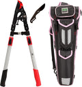 EZ Kut Tree Trimming Combo Kit – Includes 42" Extendable Ratcheting Lopper + Sling Pak Sheath + Bonus Replacement Blade – Heavy Duty Garden Tools Set, Pruning Shears for Thick Branches (Pink Pack)
